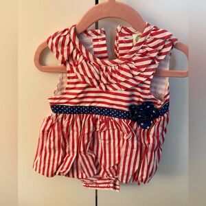 Little Me Red and White Striped Baby Outfit